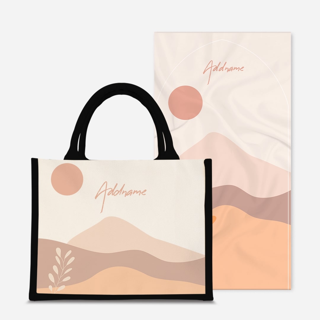 Kaira Series Prayer Mat with Half Lining Small Jute Bag-Afira