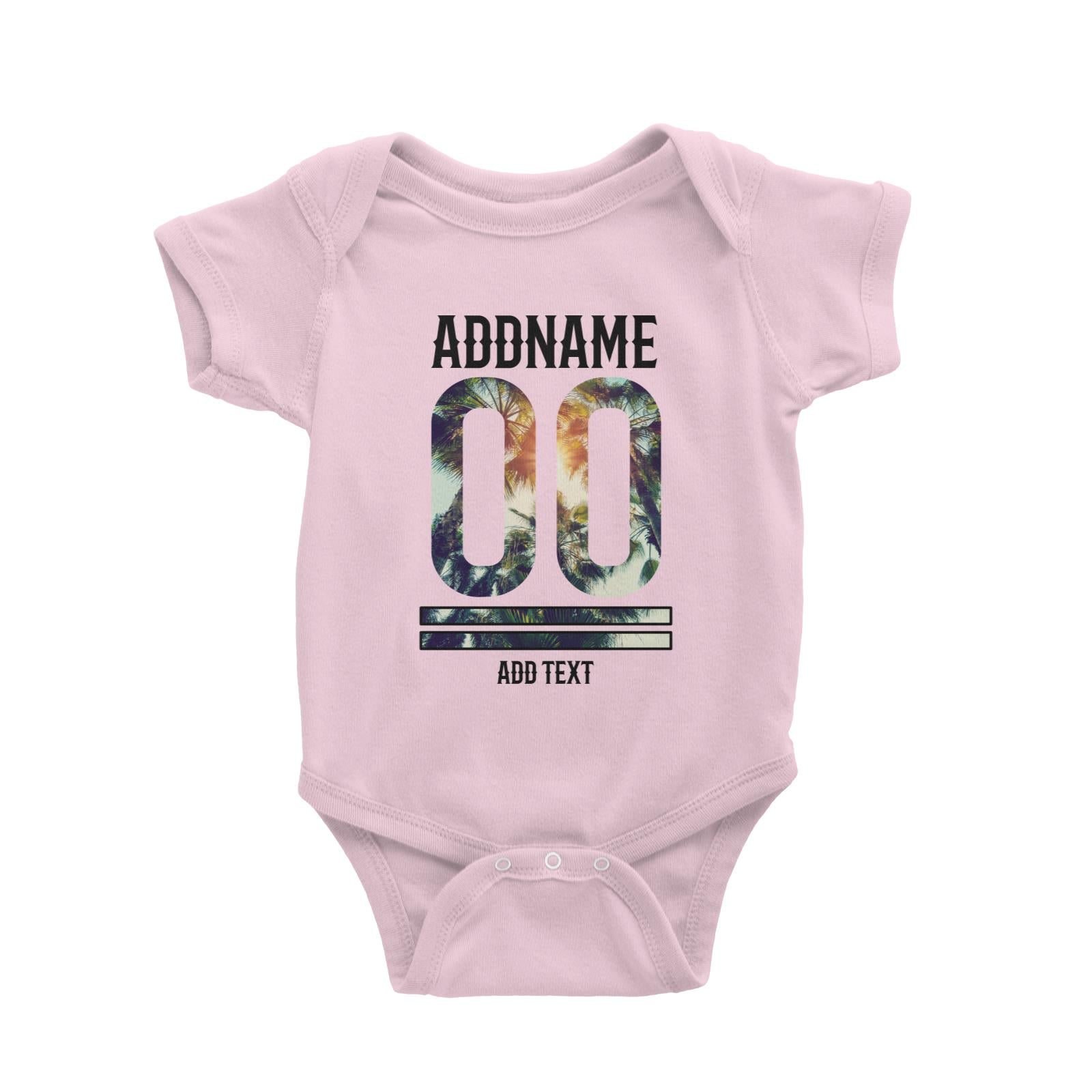 Beach Trees Pattern Jersey Personalizable with Name Number and Text Baby Romper