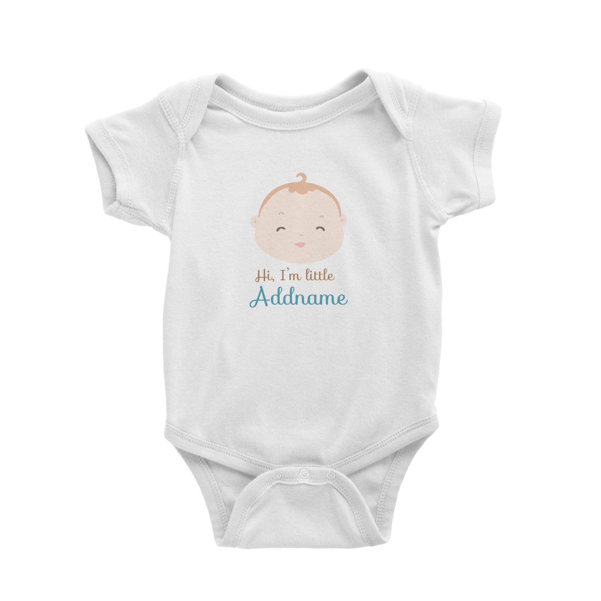 Cute Baby Boy Hi I Am Little Addname Baby Romper