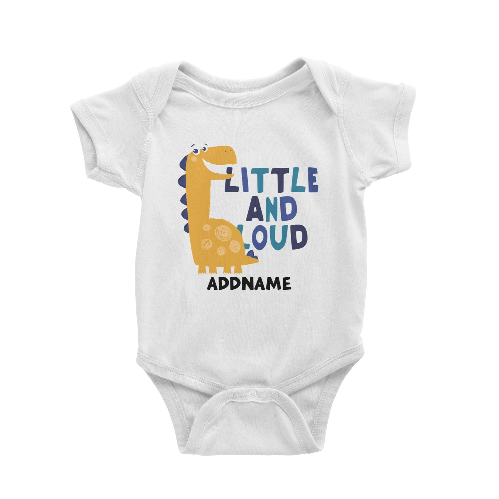 Little and Loud Dinosaur Addname White Baby Romper