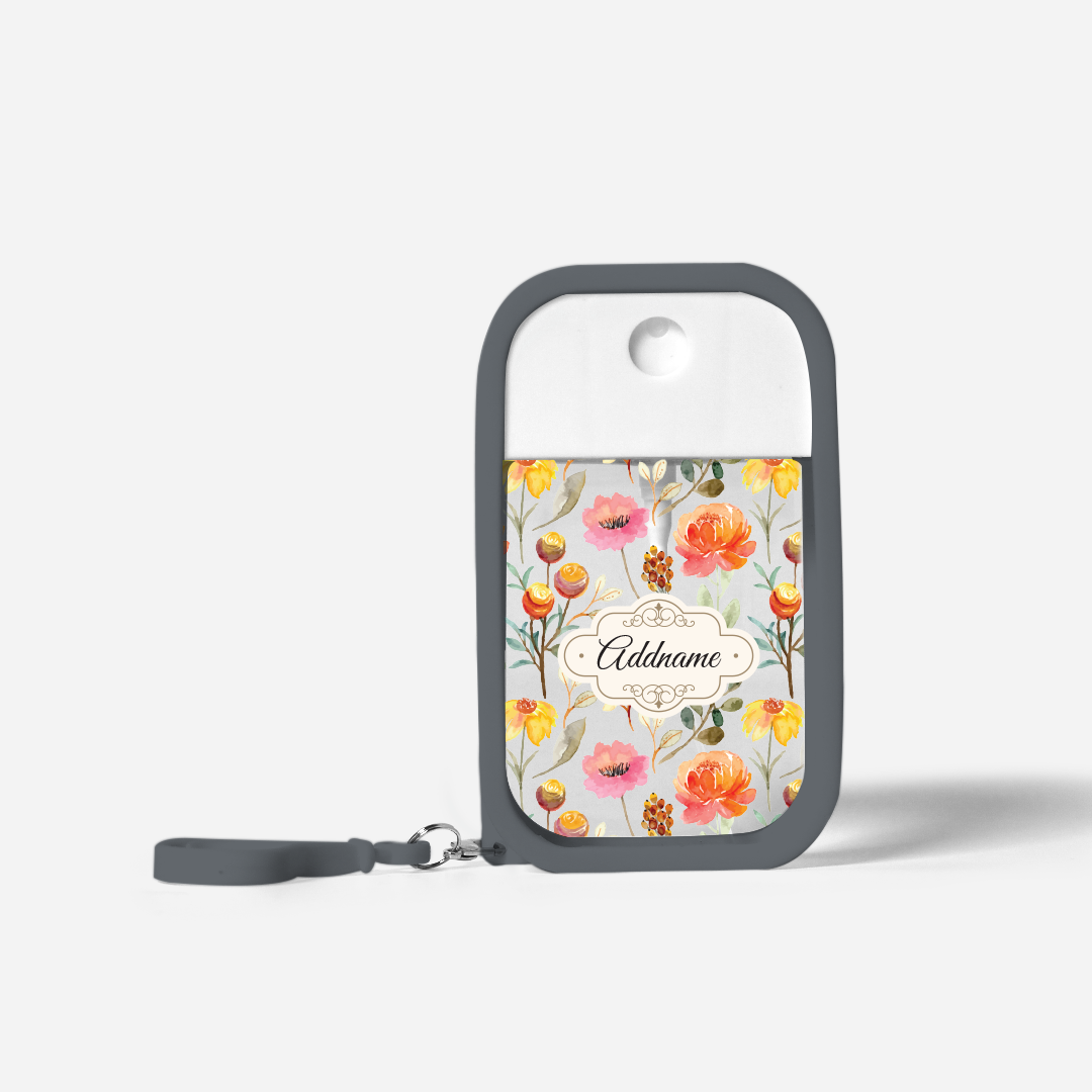 Laura Series Refillable Hand Sanitizer with Personalisation - Carnelian Grey