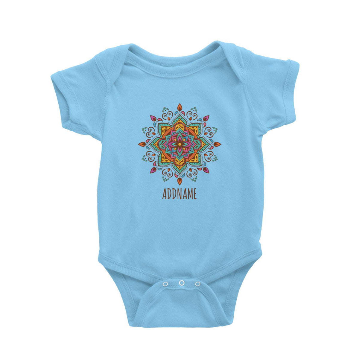 Colourful Mandala 2 Addname Baby Romper