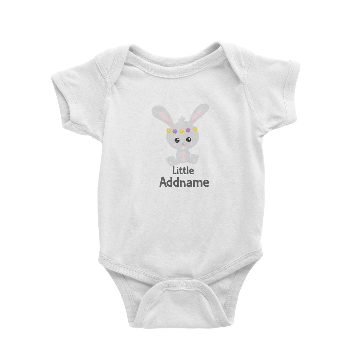 Spring Animals Rabbit Little Addname White Baby Romper