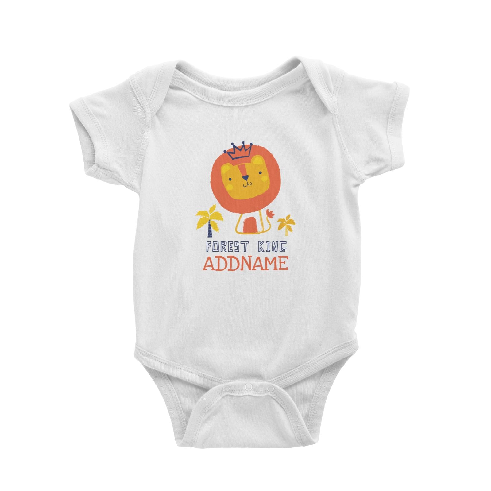 Forest King Lion Addname White Baby Romper