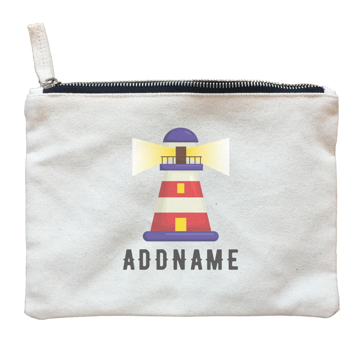 Birthday Sailor Lighthouse Addname Zipper Pouch
