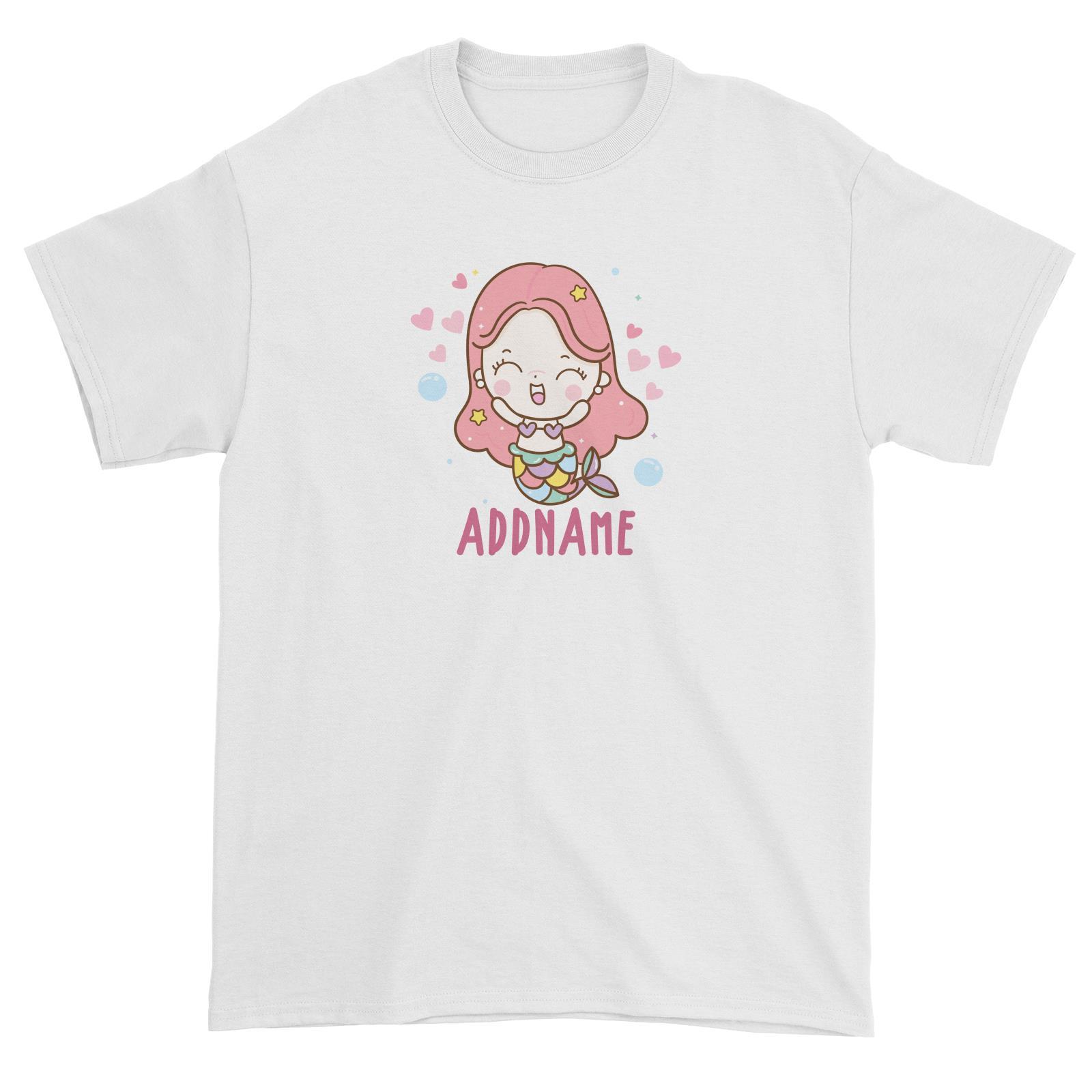 Unicorn And Princess Series Cute Happy Mermaid Girl Addname Unisex T-Shirt