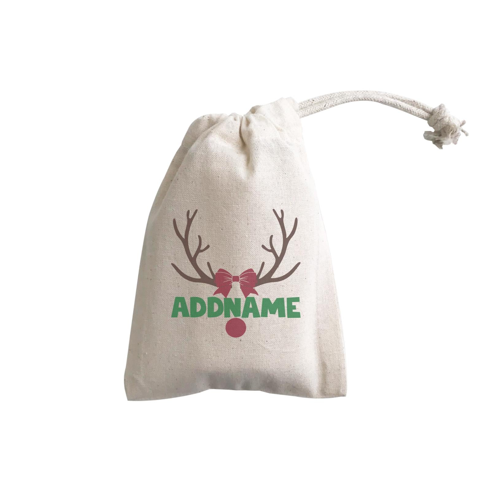 Xmas Rudolf Antler and Nose with Ribbon GP Gift Pouch