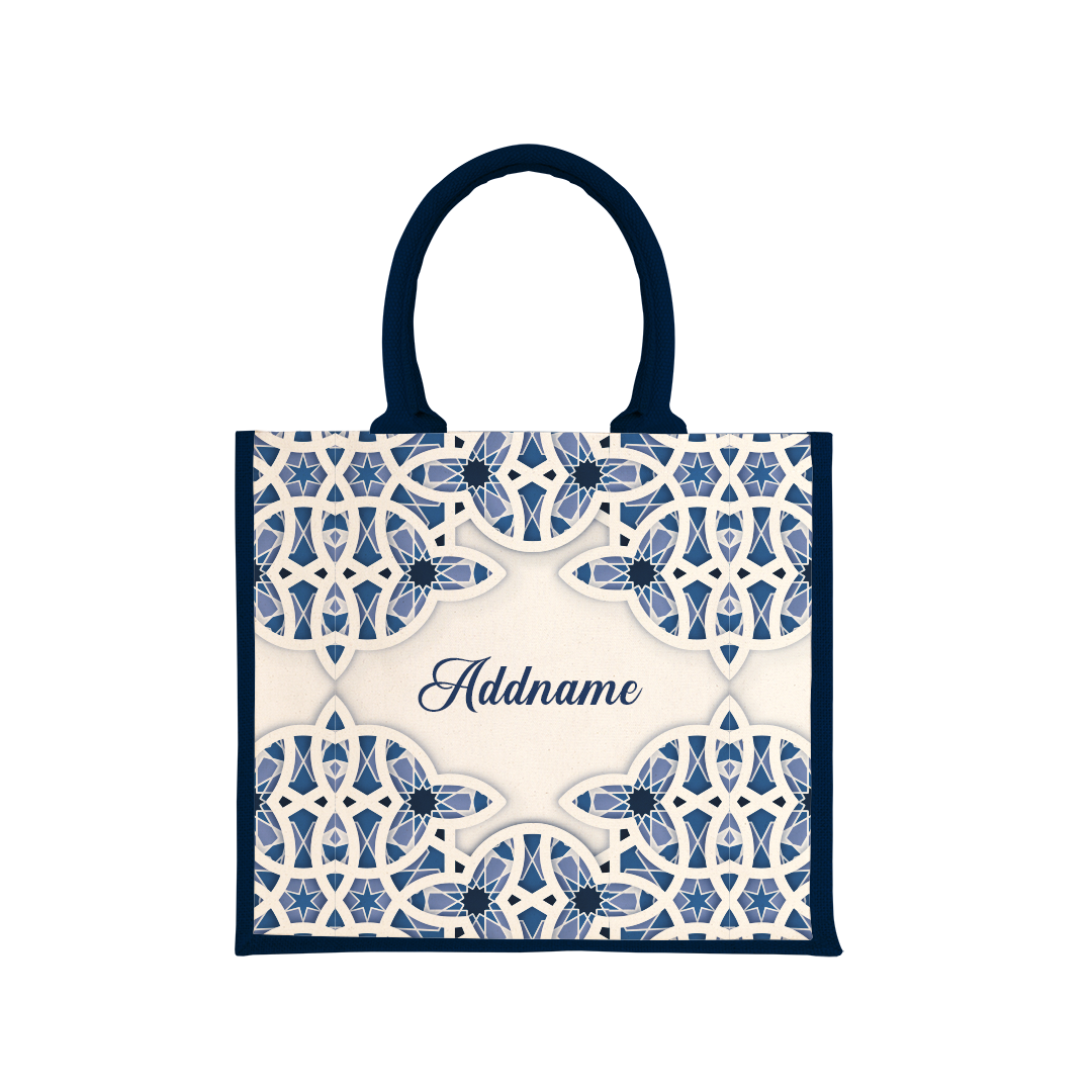 Ratu Series - Blue Half Lining Jute Bag