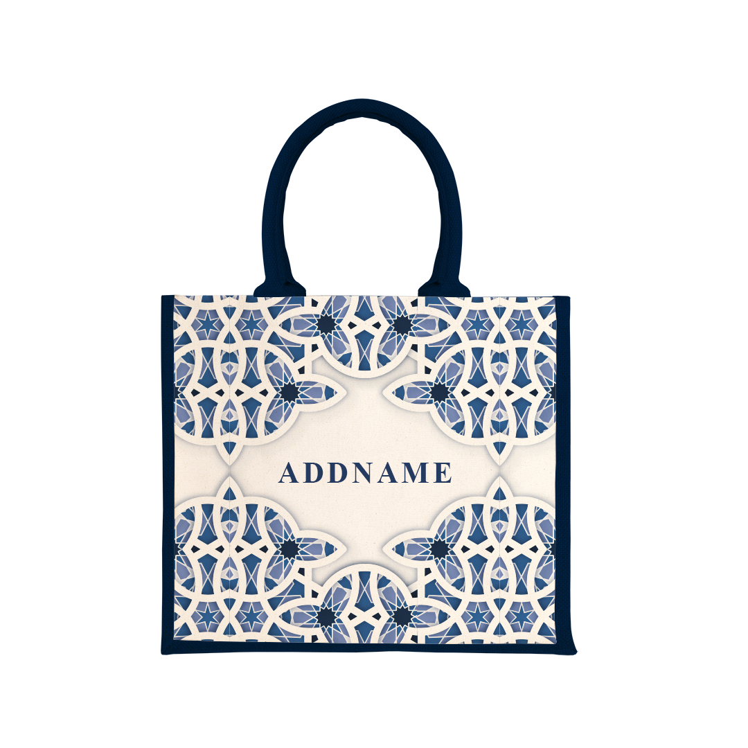 Ratu Series - Blue Half Lining Jute Bag