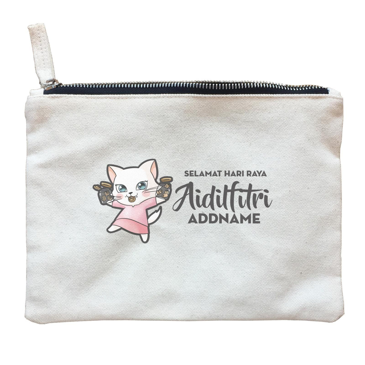 Raya Cute Animals Sister Cat Wishes Selamat Hari Raya Aidilfitri ZP Zipper Pouch