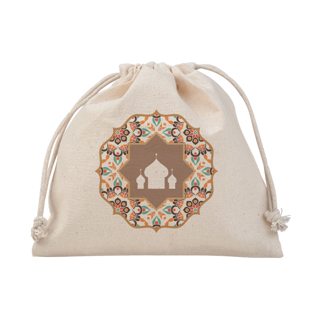 Moroccan Series - Arabesque Geo Brown Accessories Satchel