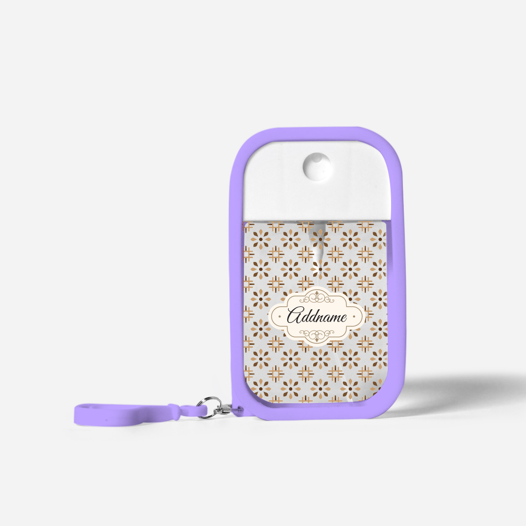 Moroccan Series Refillable Hand Sanitizer with Personalisation - Arabesque Tawny Brown Purple