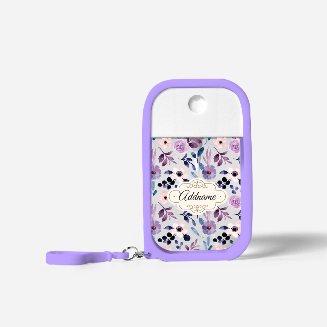 Laura Series Refillable Hand Sanitizer with Personalisation - Violet Purple