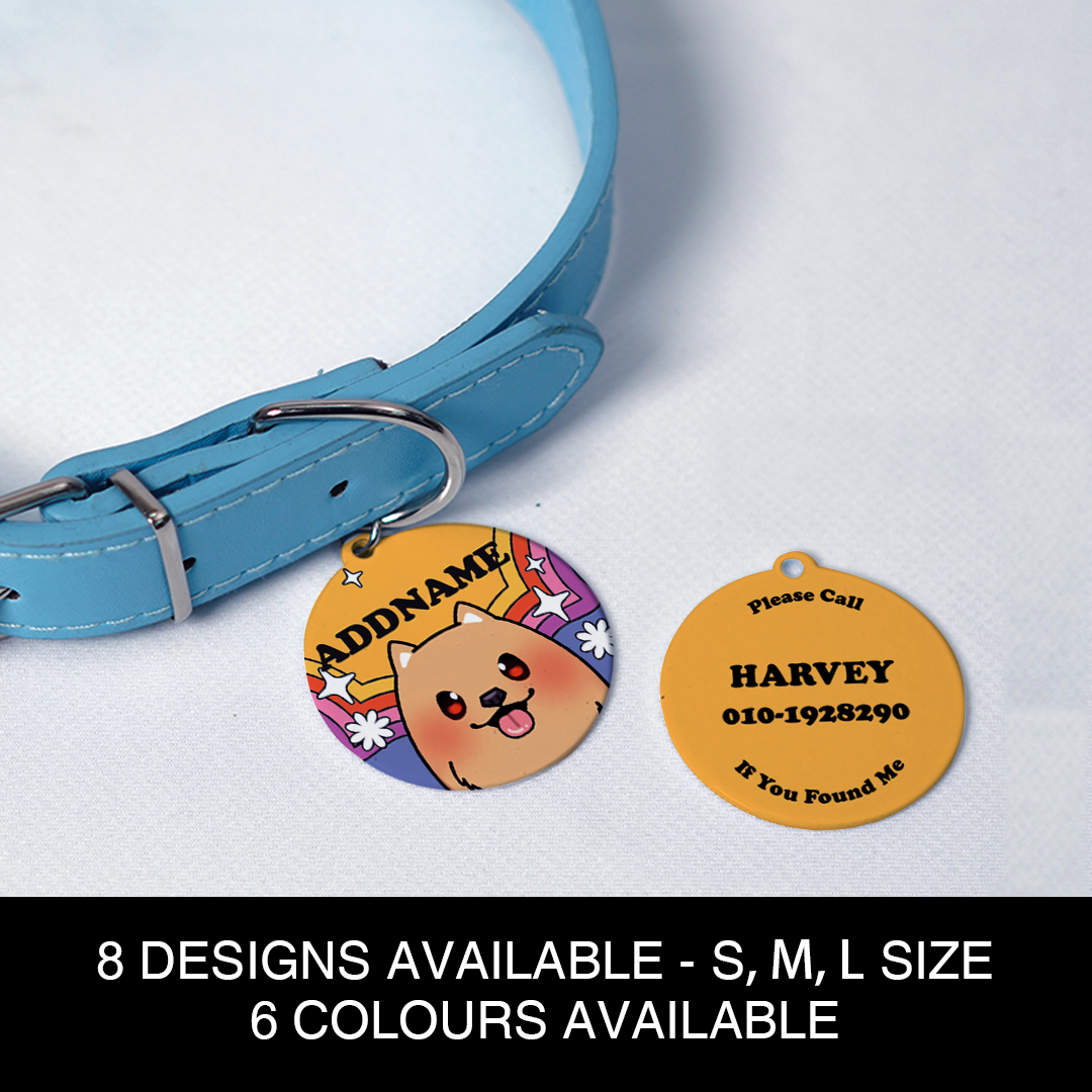 Paw Print Series - Pomeranian Small Dog Pet Pendant with Collar