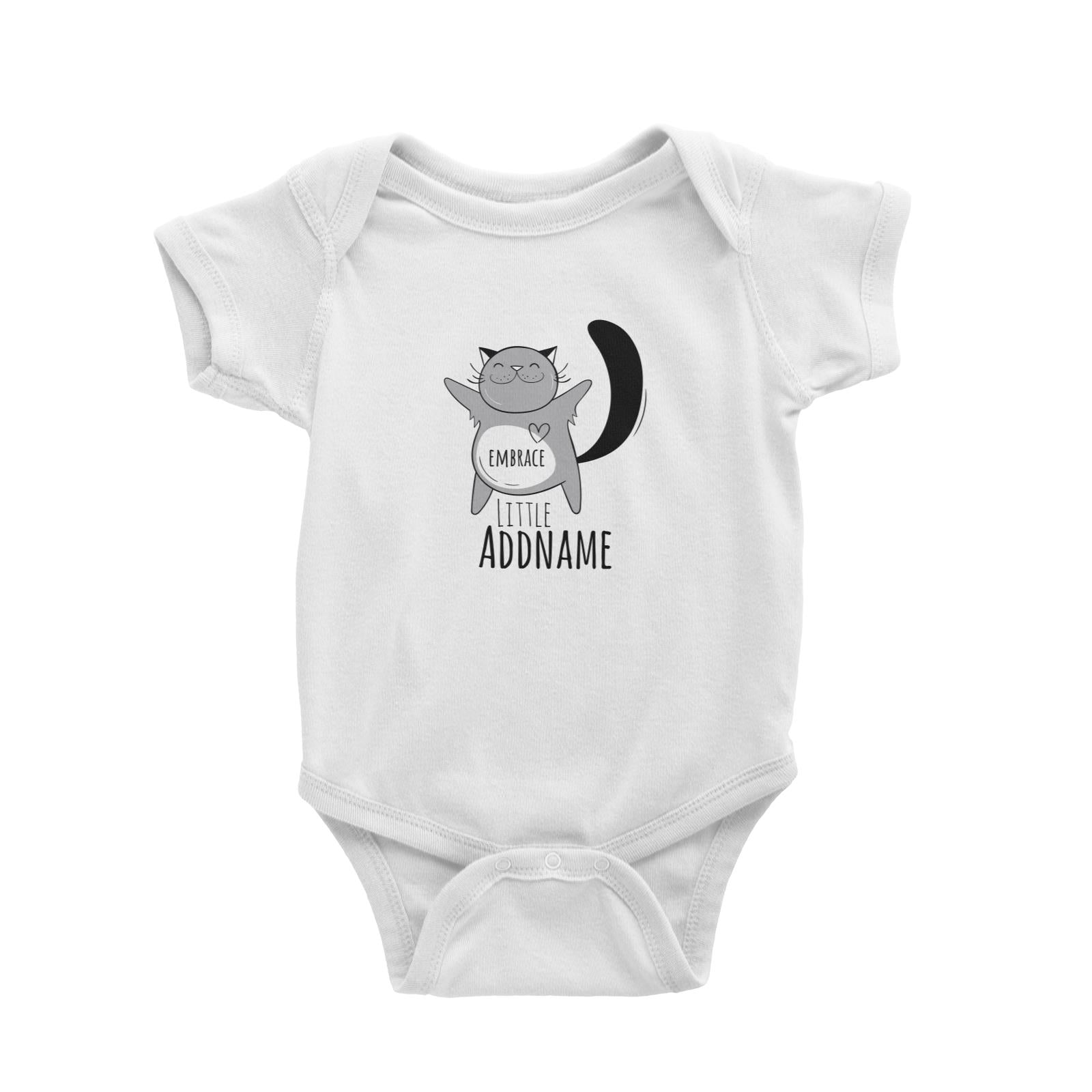 Drawn Adorable Animals Embrace Addname Baby Romper