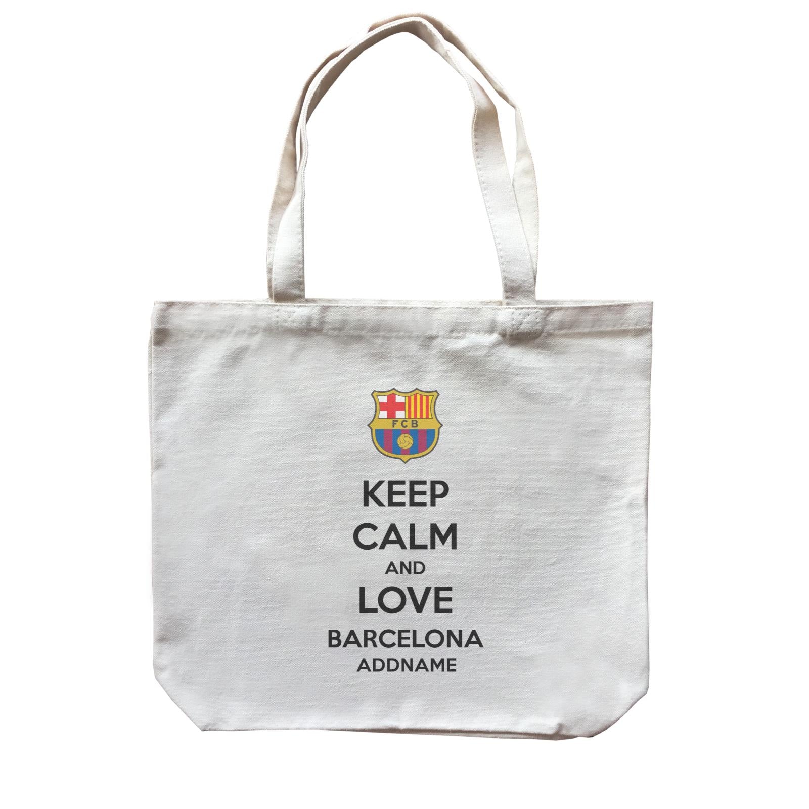 Barcelona Football Keep Calm And Love Series Addname Canvas Bag