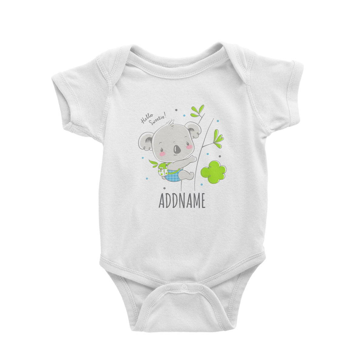 Koala Hello Sweetie White Baby Romper Personalizable Designs Cute Sweet Animal Australia HG