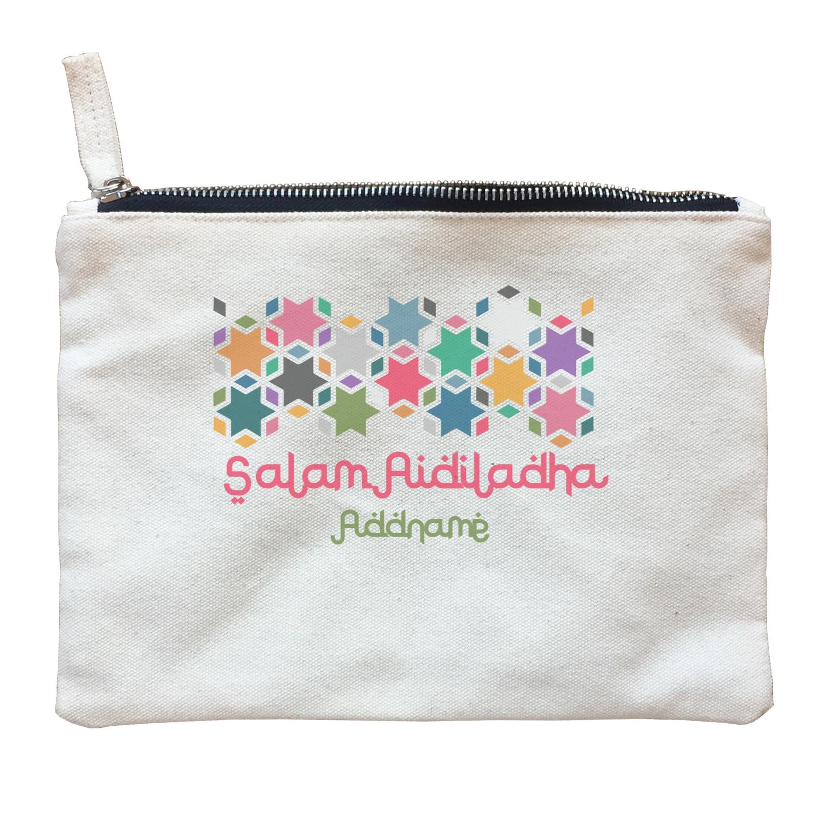 Salam Aidiladha Star Motifs Addname Zipper Pouch