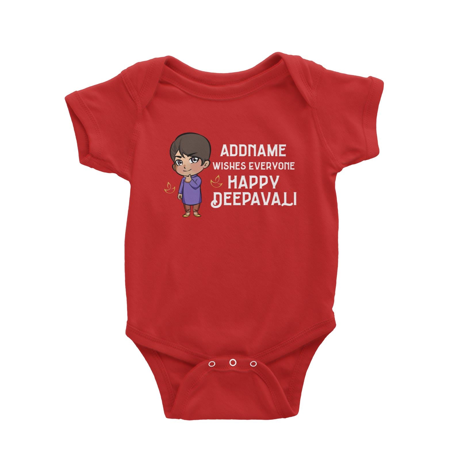 Deepavali Chibi Little Boy Addname Wishes Everyone Deepavali Baby Romper
