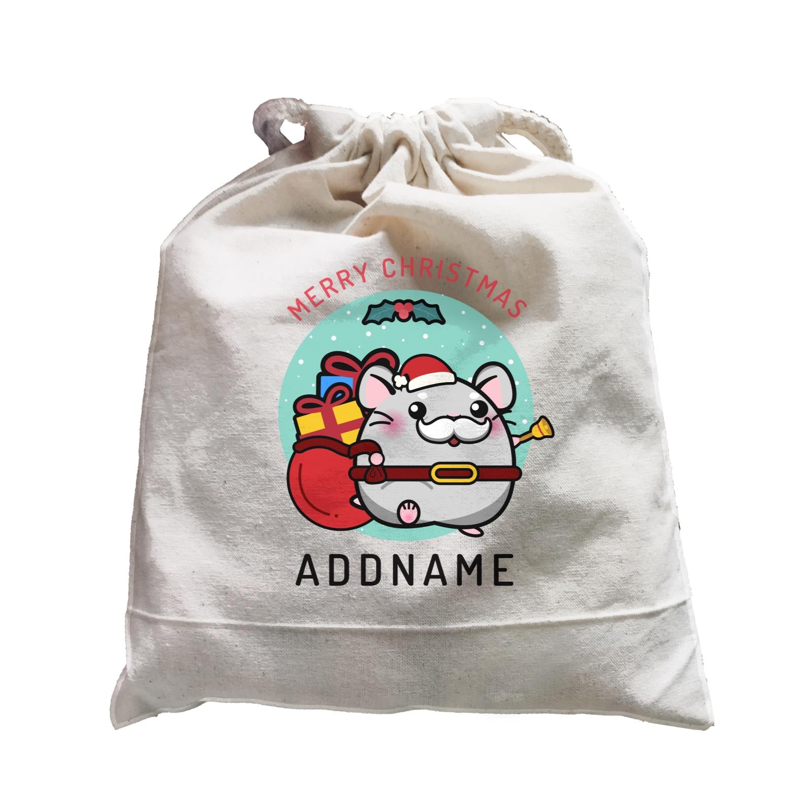 Merry Christmas Cute Santa Grandpa Hamster Satchel