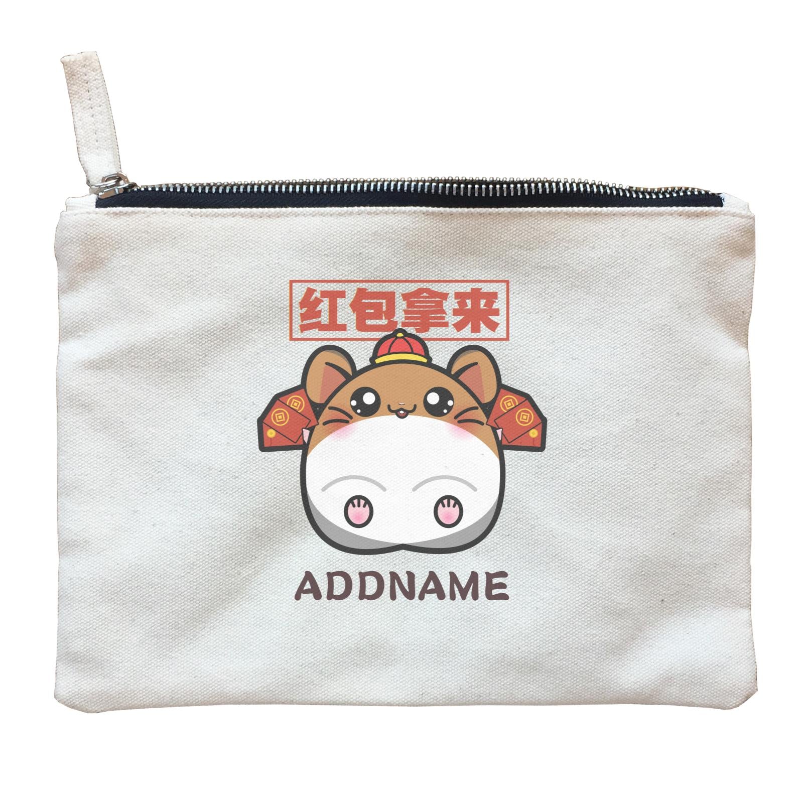 Prosperous Mouse Series Bob With AngPao Wishes Happy Prosperity Accessories Zipper Pouch