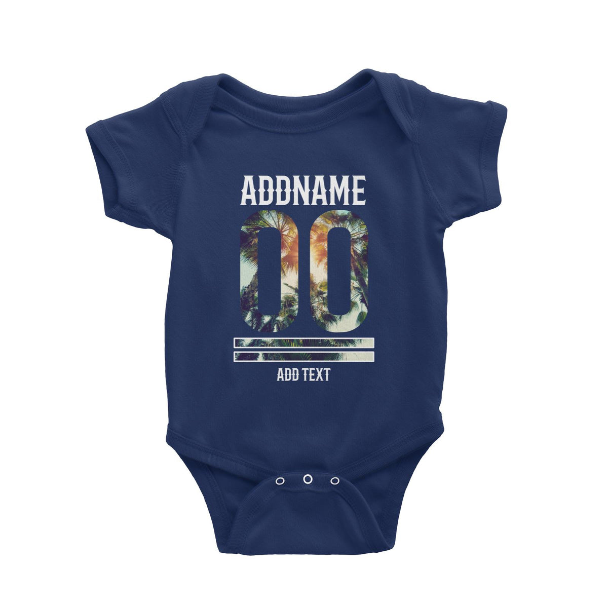 Beach Trees Pattern Jersey Personalizable with Name Number and Text Baby Romper