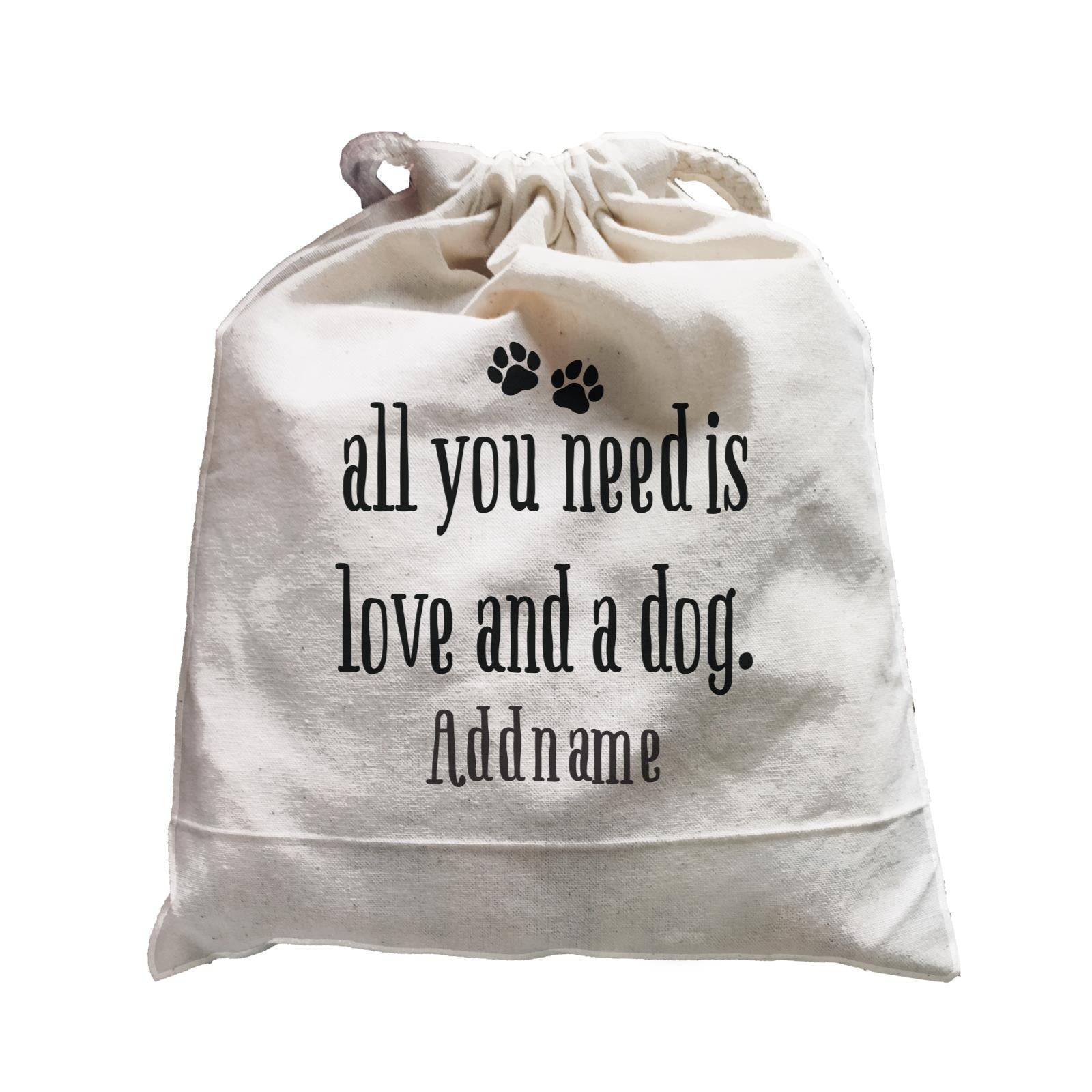 Random Quotes Paw Icons All You Need is Love And A Dog Addname Satchel