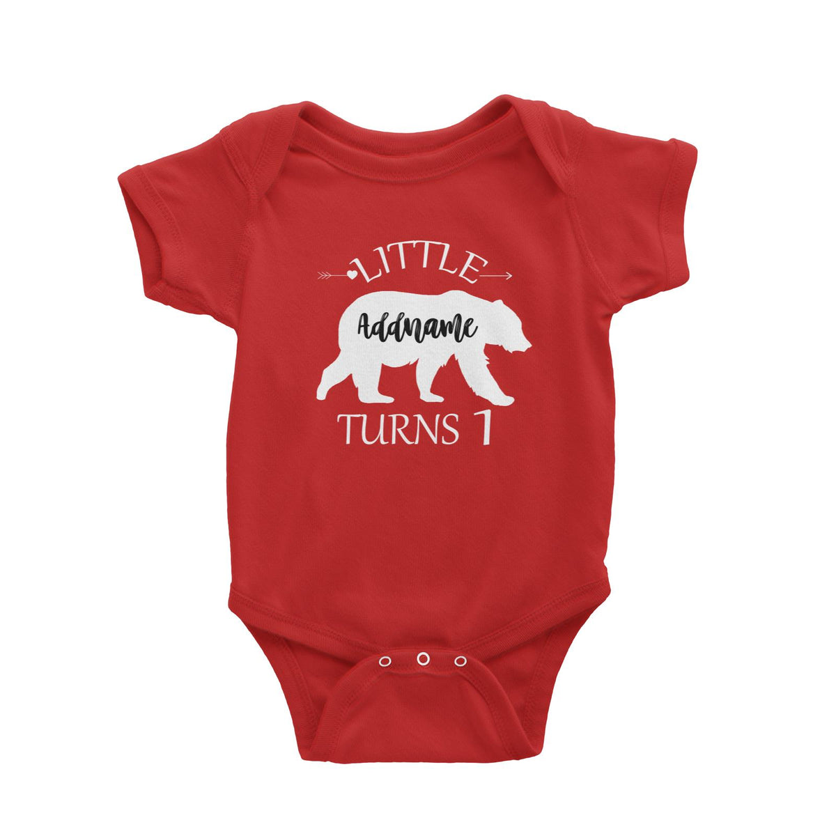 Little Bear Silhouette Birthday Theme Personalizable with Name and Number Baby Romper