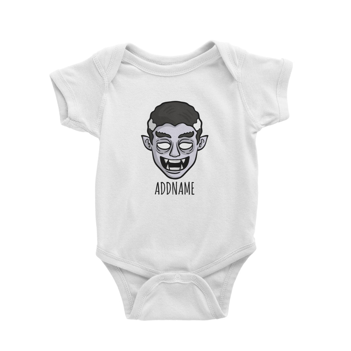 Monster Scary Count Dracula Halloween White White Baby Romper