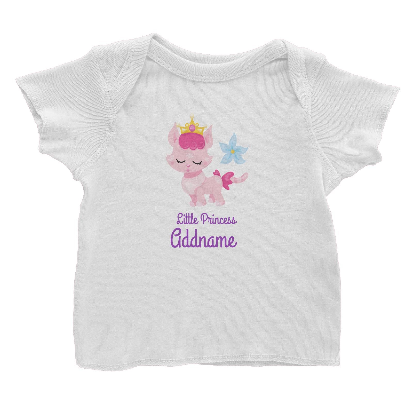 Little Princess Pets Pink Cat with Crown Addname Baby T-Shirt