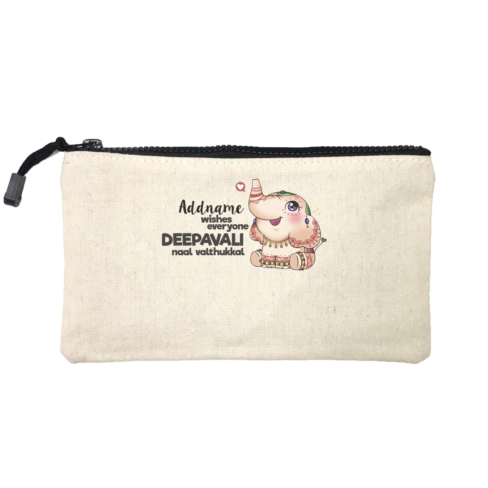 Deepavali Cute Elephant Wishes Everyone Deepavali Addname Mini Accessories Stationery Pouch