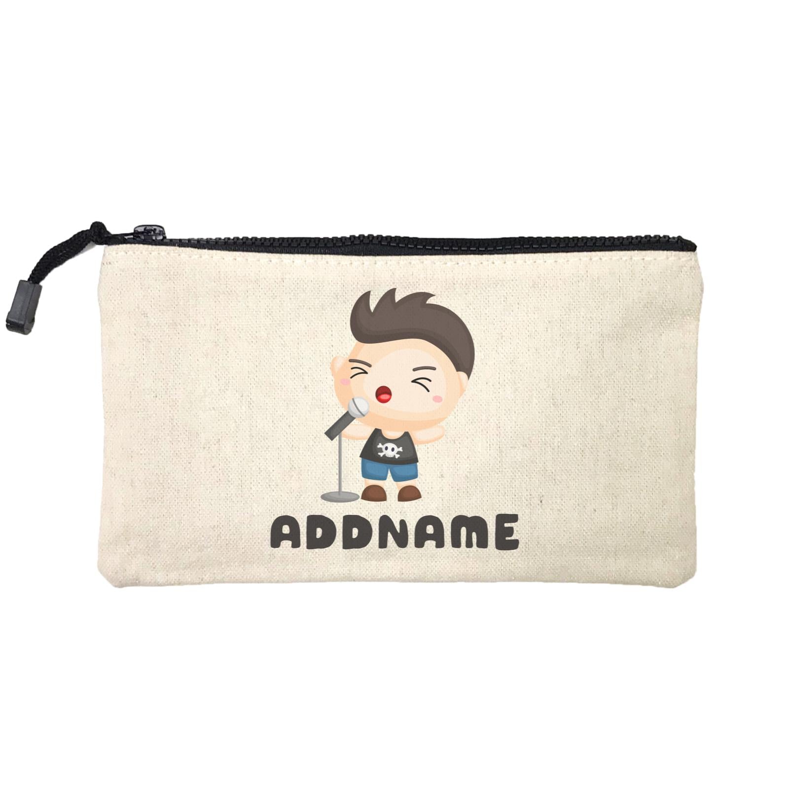 Birthday Music Band Boy Singing Mic Addname Mini Accessories Stationery Pouch