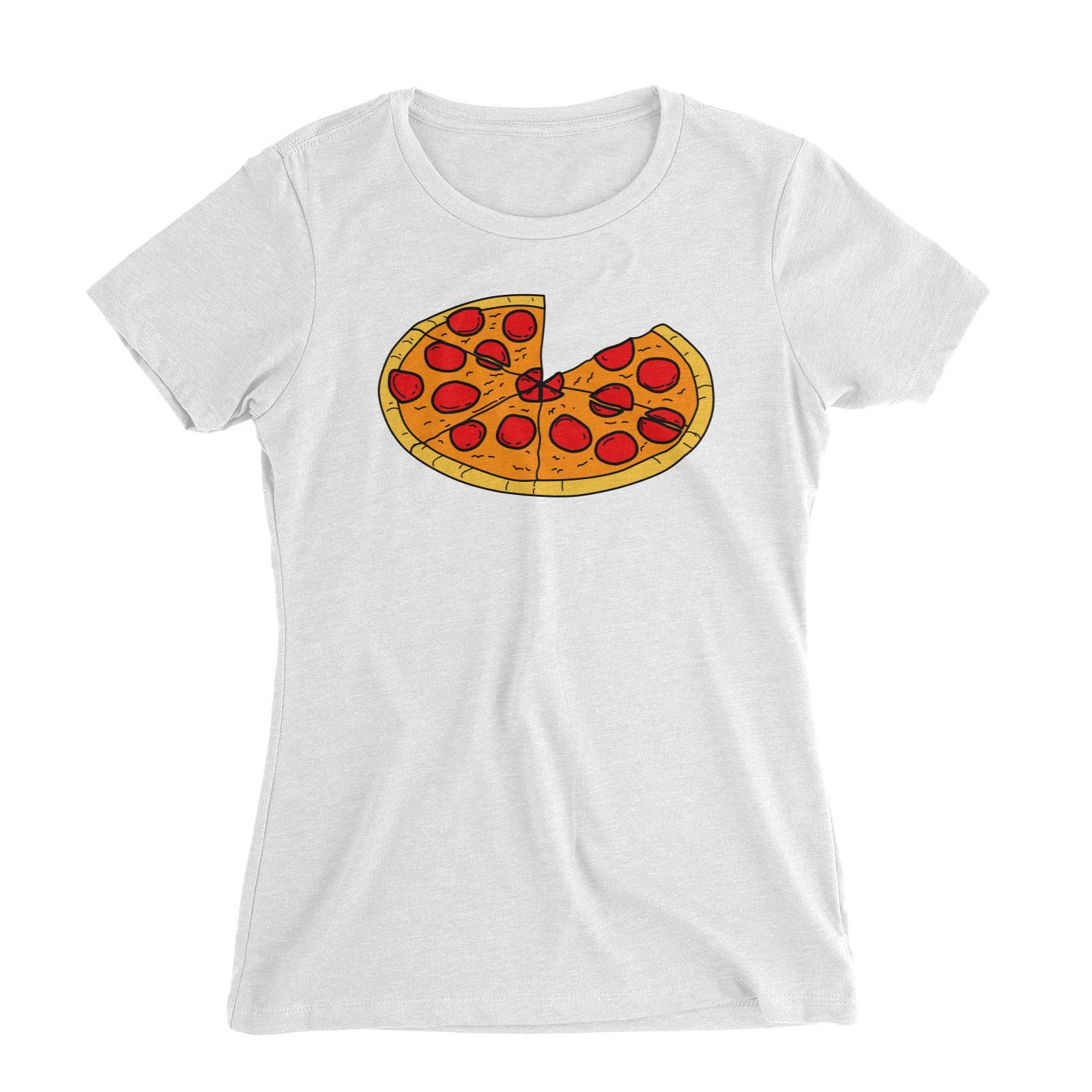 Pizza-Adult Women's Slim Fit T-Shirt Matching Family Cartoon Fast Food
