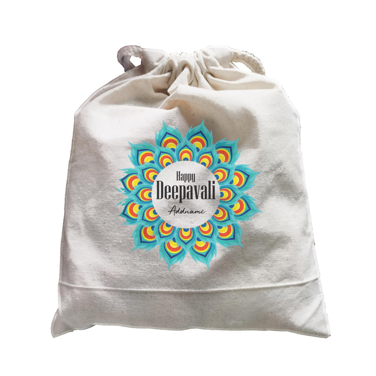 Deepavali Peacock Feather Mandala Greetings Addname Satchel