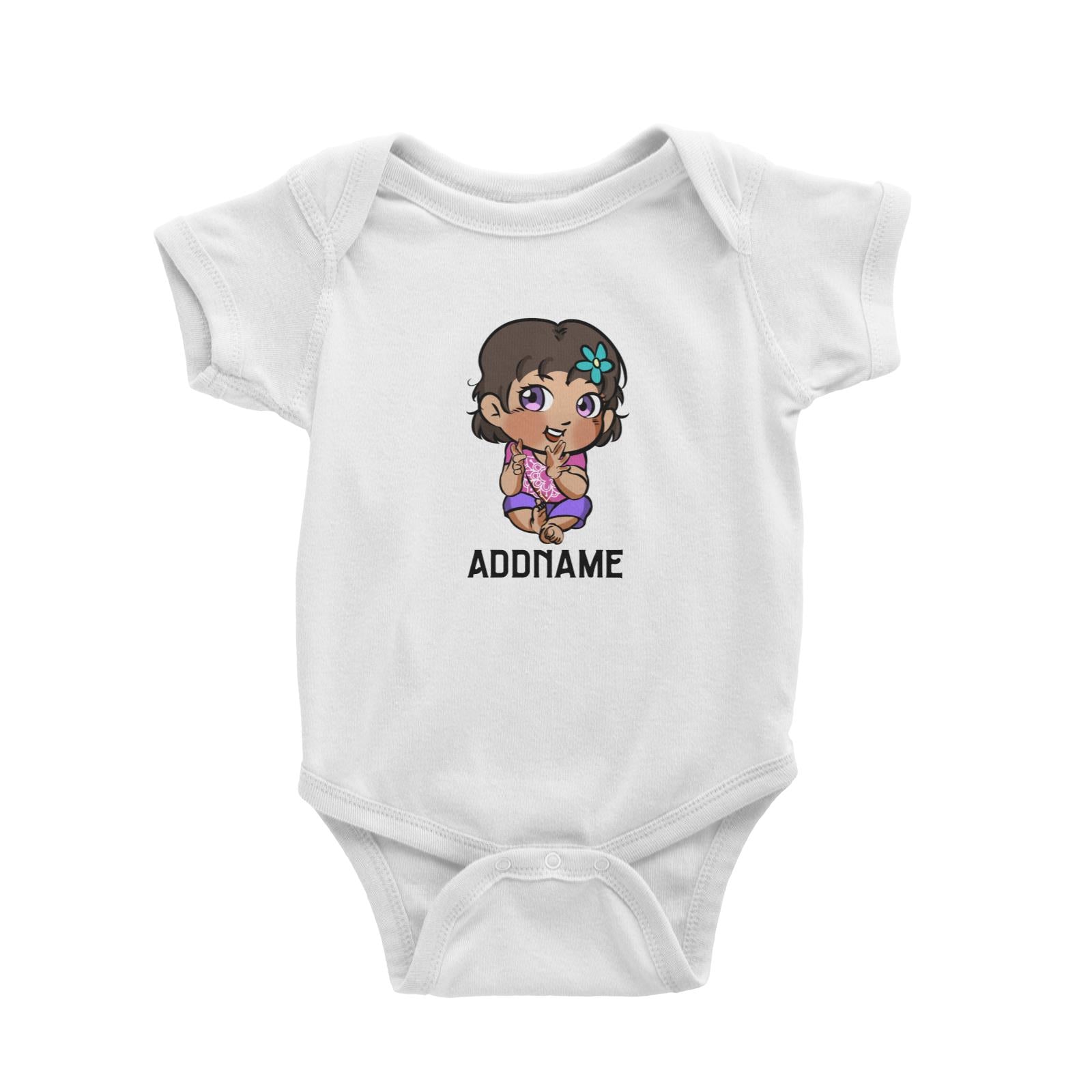 Deepavali Series Chibi Baby Girl Addname Baby Romper