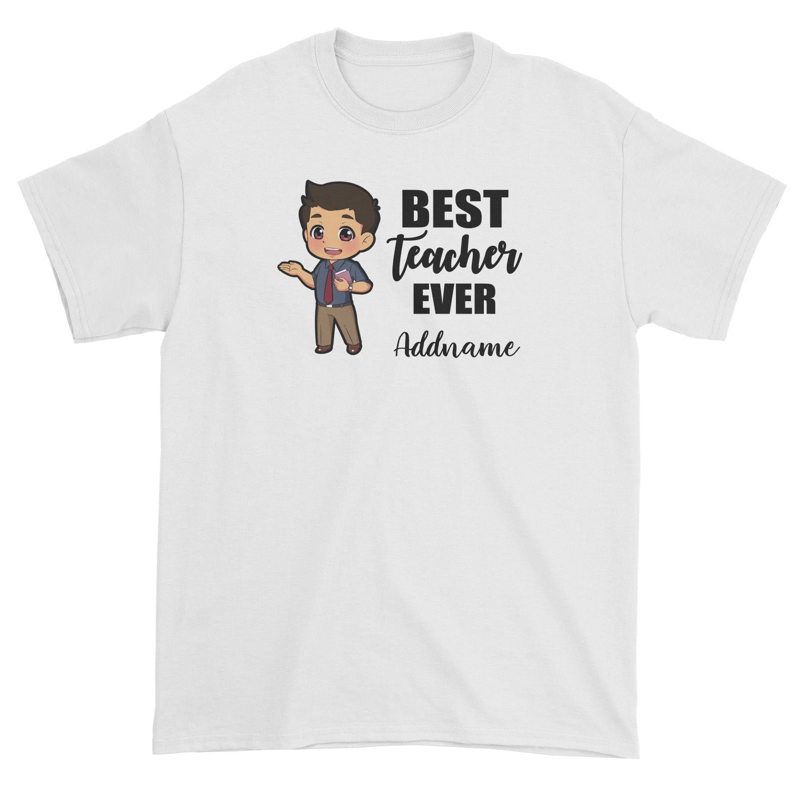 Chibi Teachers Malay Man Best Teacher Ever Addname Unisex T-Shirt