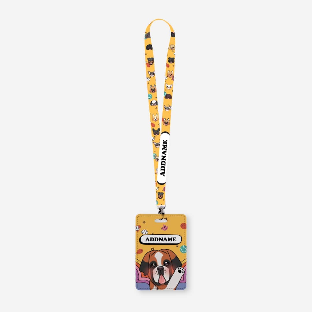 Paw Print Series Lanyard with Cardholder - Saint Benard