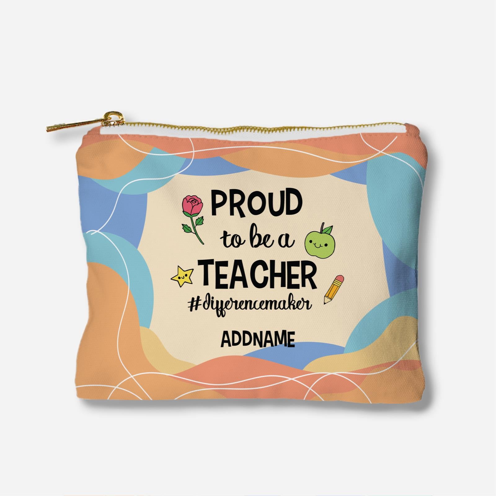 Doodle Series - Proud To Be A Teacher #Differencemaker Full Print Zipper Pouch