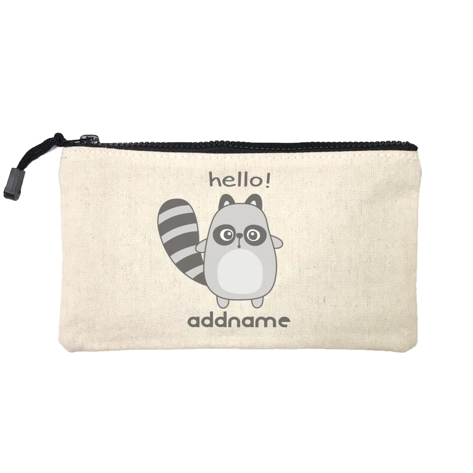 Cool Cute Animals Racoon Hello Addname Mini Accessories Stationery Pouch