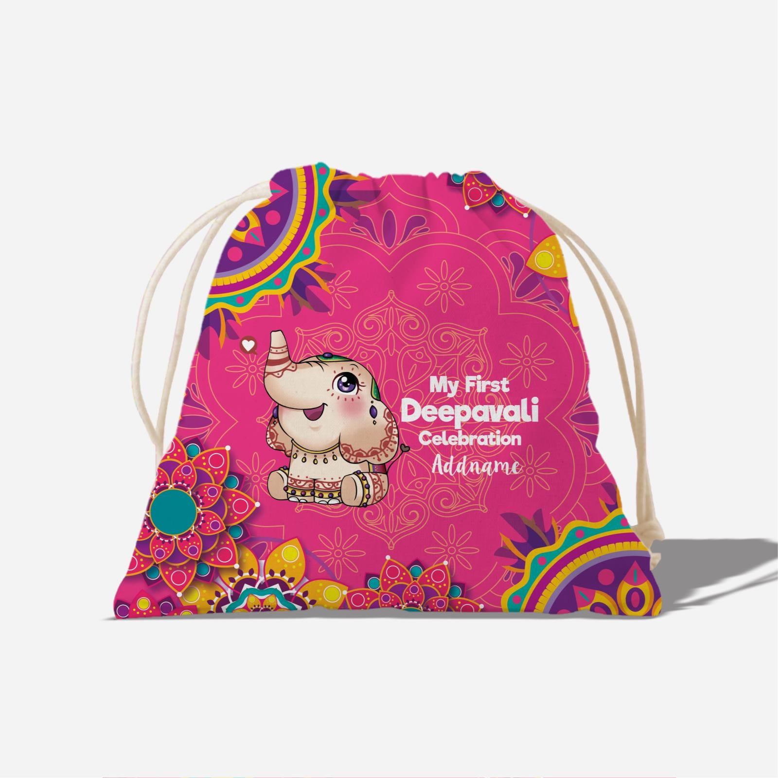 Deepavali Full Print Satchel - Cute Decorative Ganesha My First Deepavali Celebration