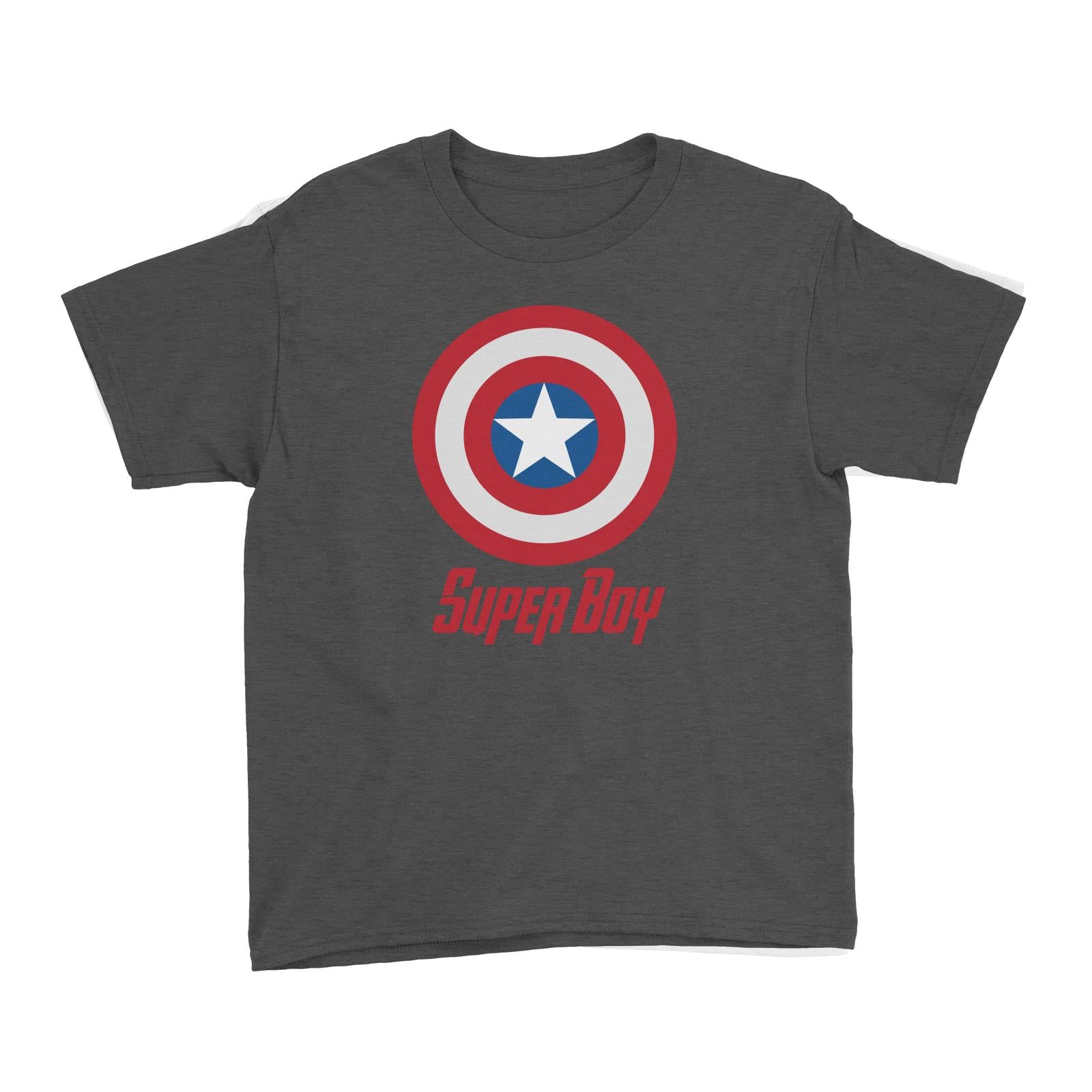 Superhero Shield Super Boy Kid's T-Shirt  Matching Family