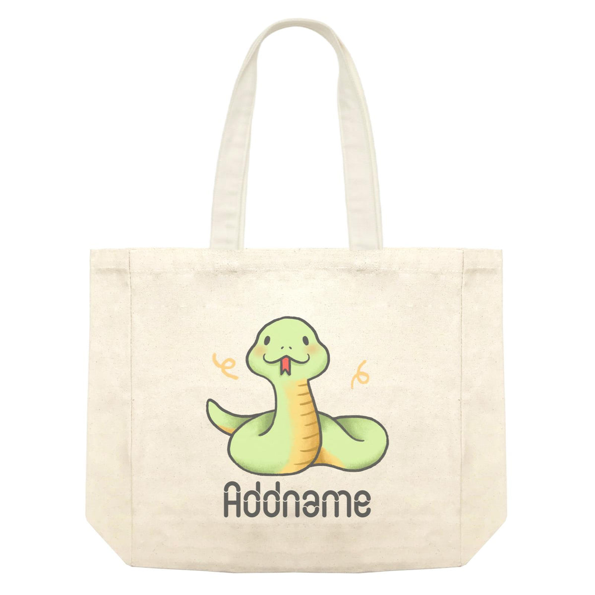 Cute Hand Drawn Style Snake Addname Shopping Bag