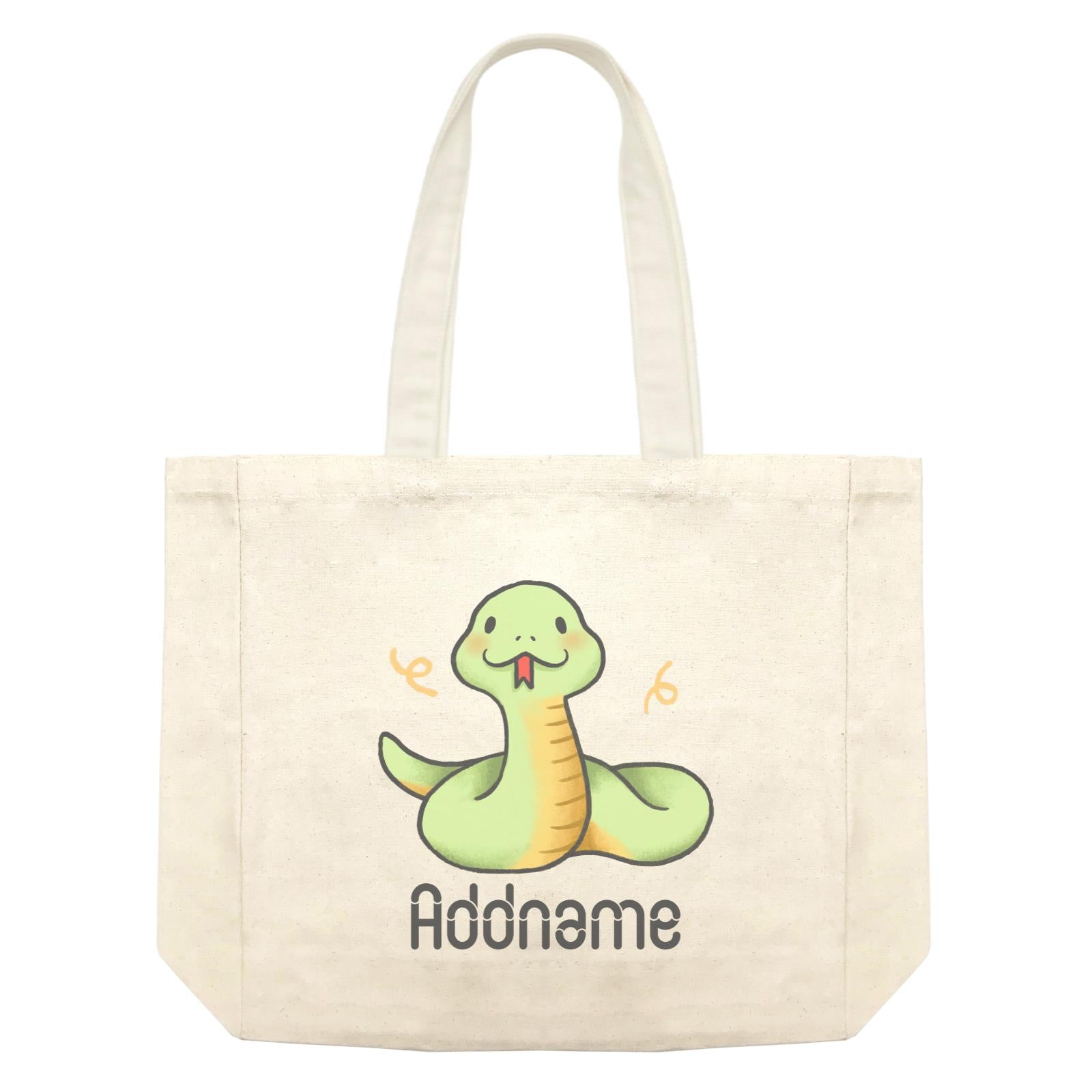 Cute Hand Drawn Style Snake Addname Shopping Bag