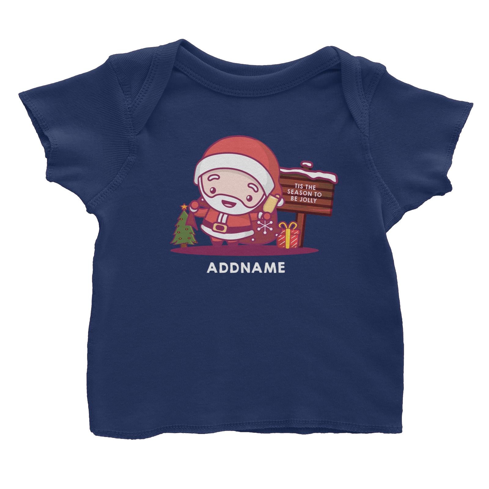 Christmas Cute Jolly Series Santa Addname Baby T-Shirt
