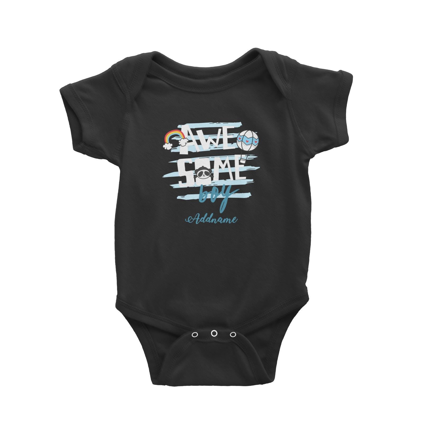 Awesome Boy with Panda Elements Addname Baby Romper