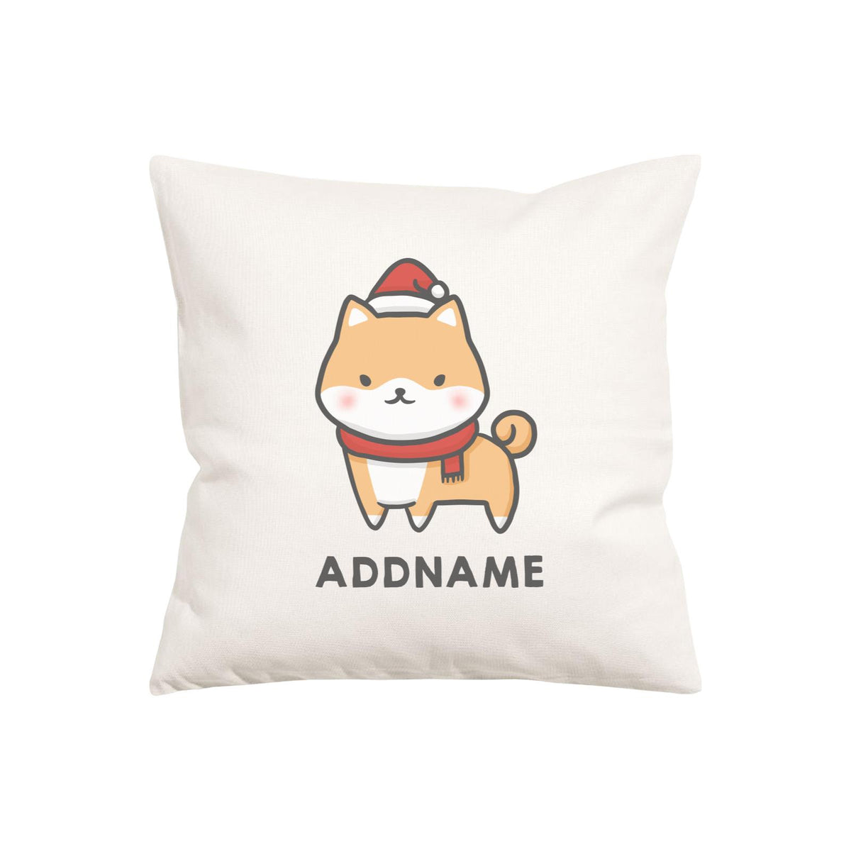 Xmas Cute Shiba Inu Addname Pillow Cushion
