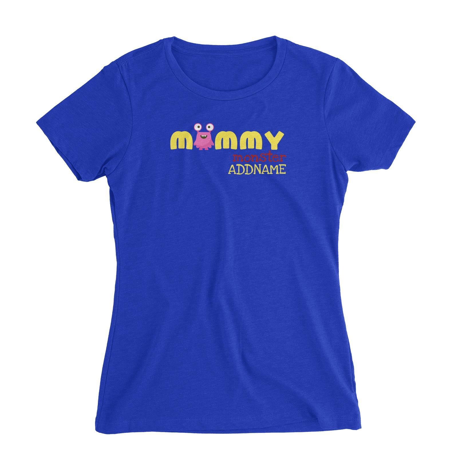 Pink Mommy Monster Addname Women's Slim Fit T-Shirt