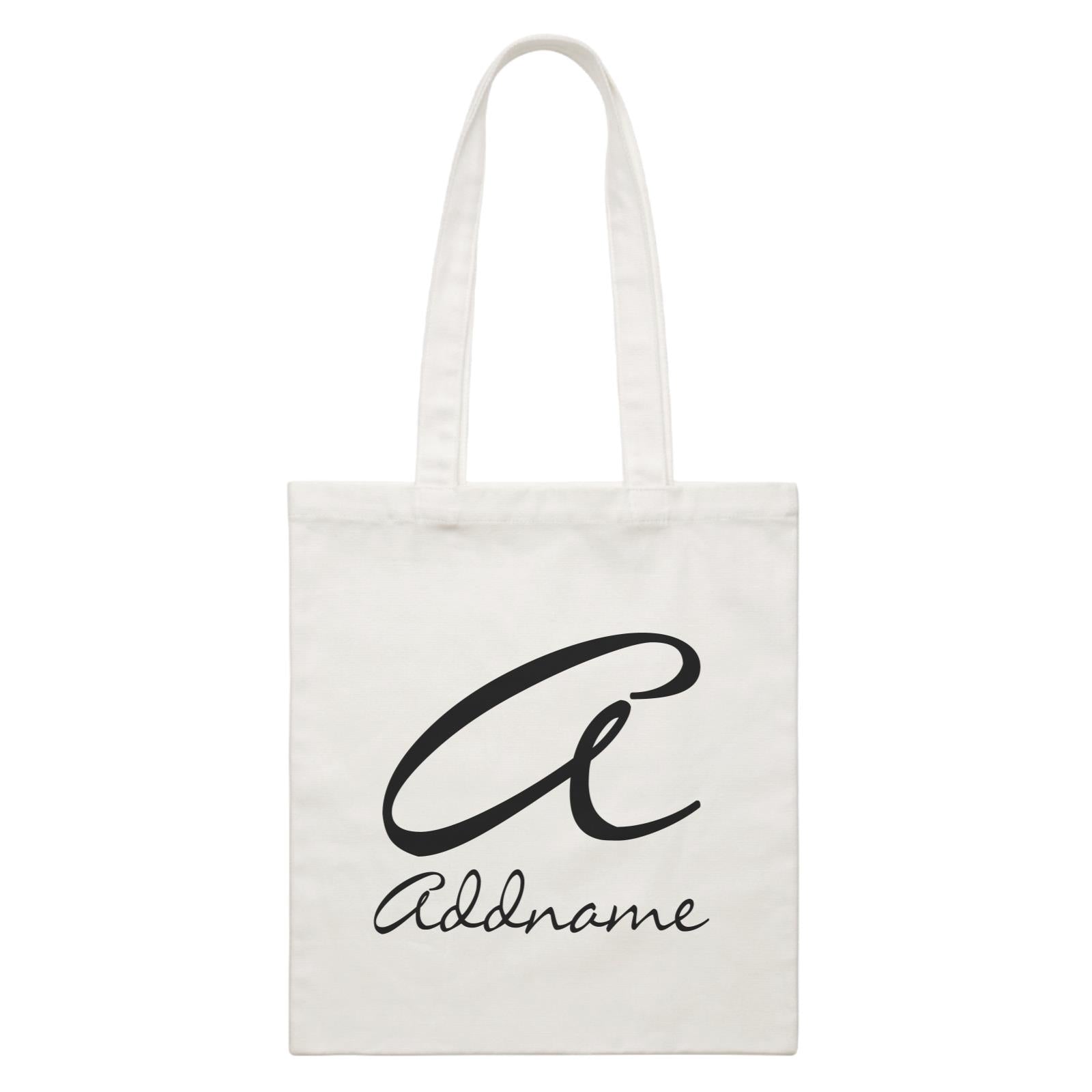 Random Quotes Add Initial and Addname White Canvas Bag