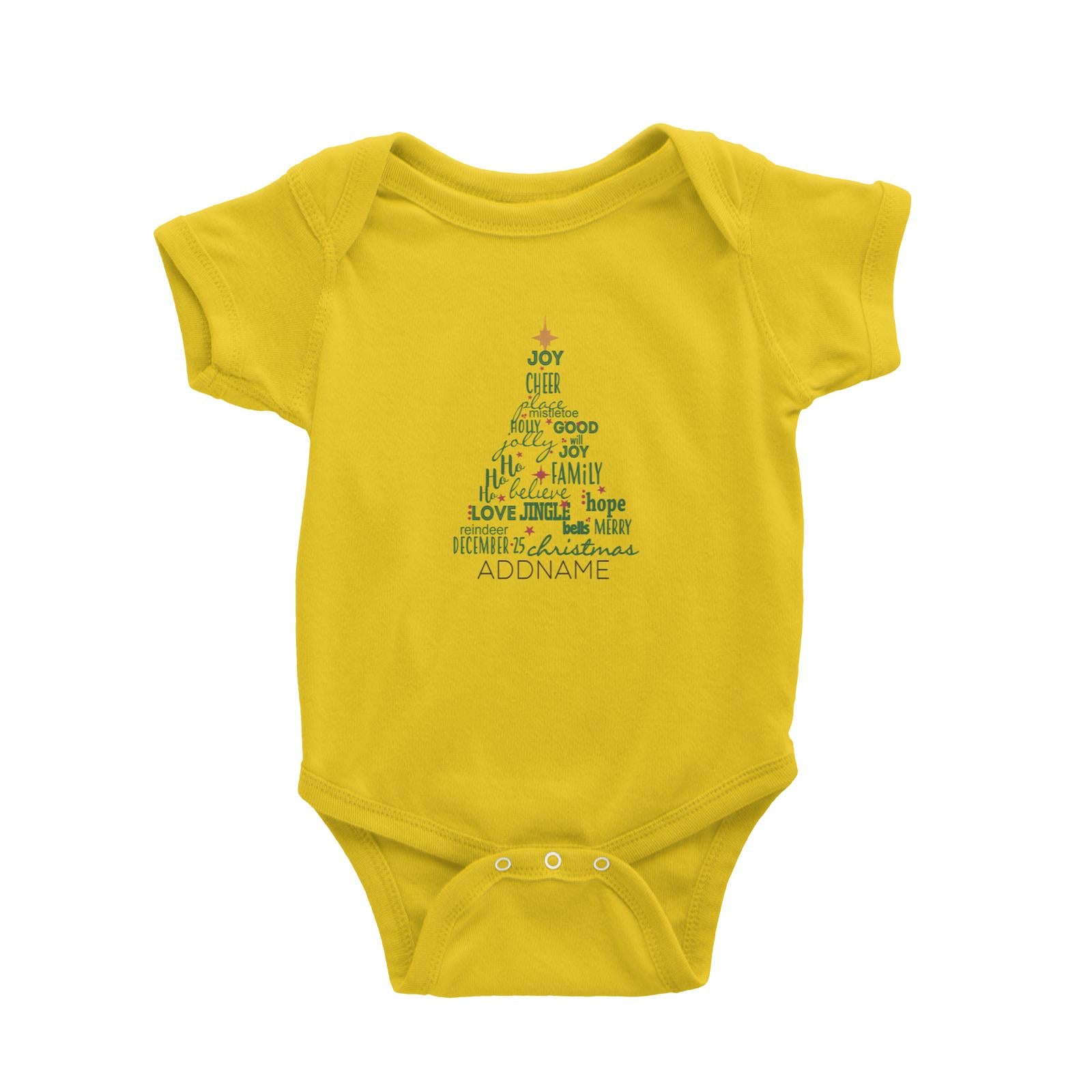 Xmas Christmas Tree with Blessings Words Baby Romper