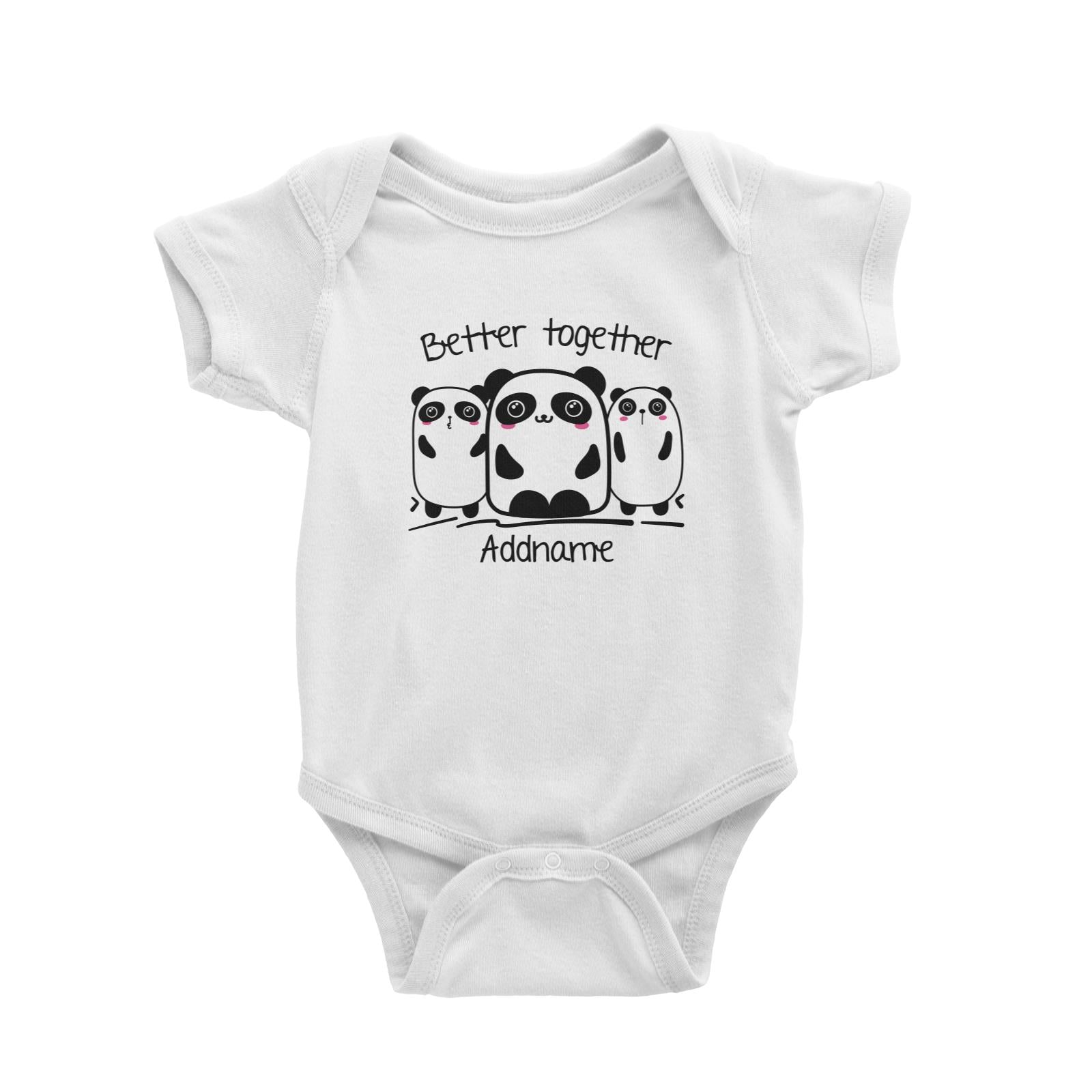 Cute Animals And Friends Series Panda Better Together Group Addname Baby Romper